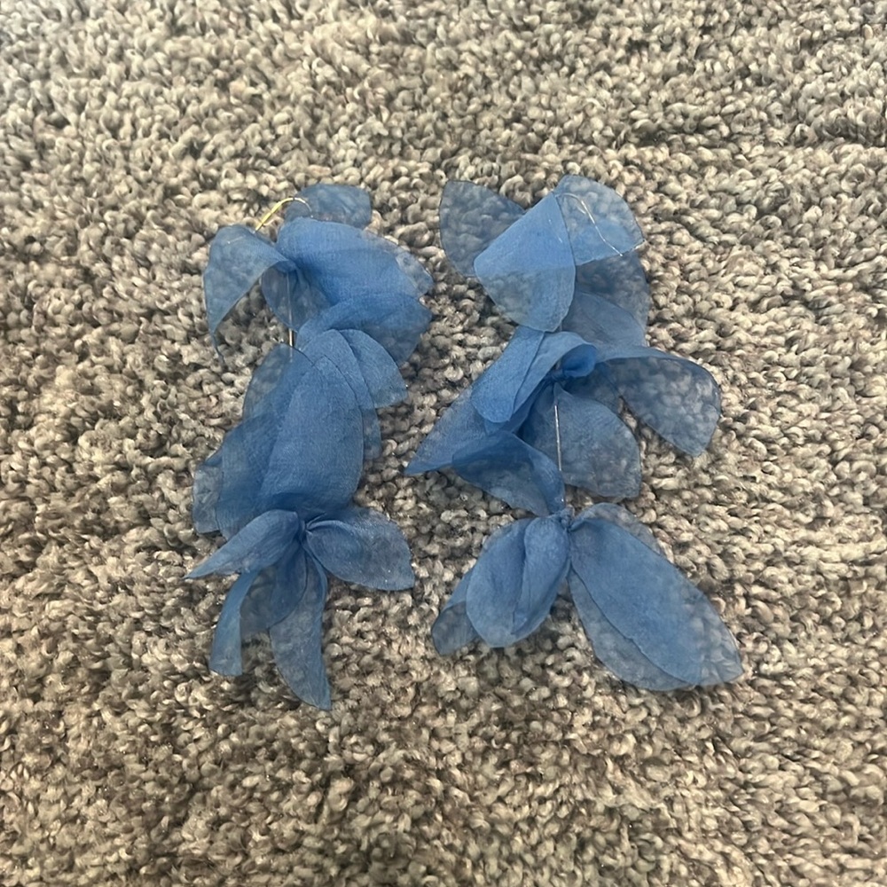 EUC Shopbop Petal Drop Earrings in Blue